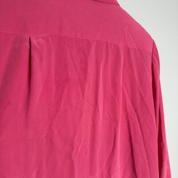 Jacobson's Women's Vintage Bright Pink 100% Silk Button Front Shirt Size L - Picture 2 of 9